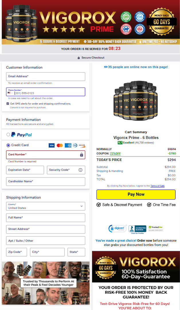 Vigorox Prime order form